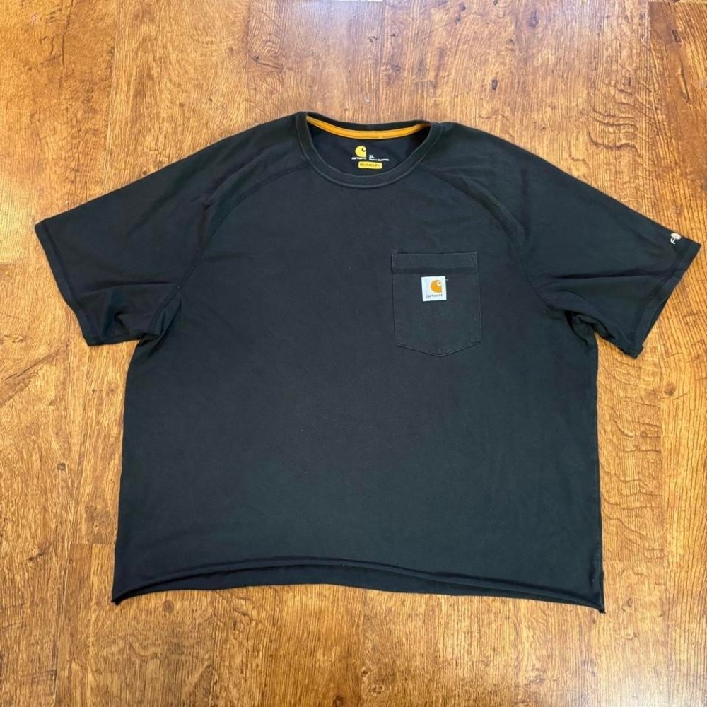 Carhartt Force intentional cropped faded black pocket tee